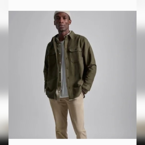 Everlane Men's Heavyweight Overshirt, Size M, Heathered Green Color - Picture 7 of 8